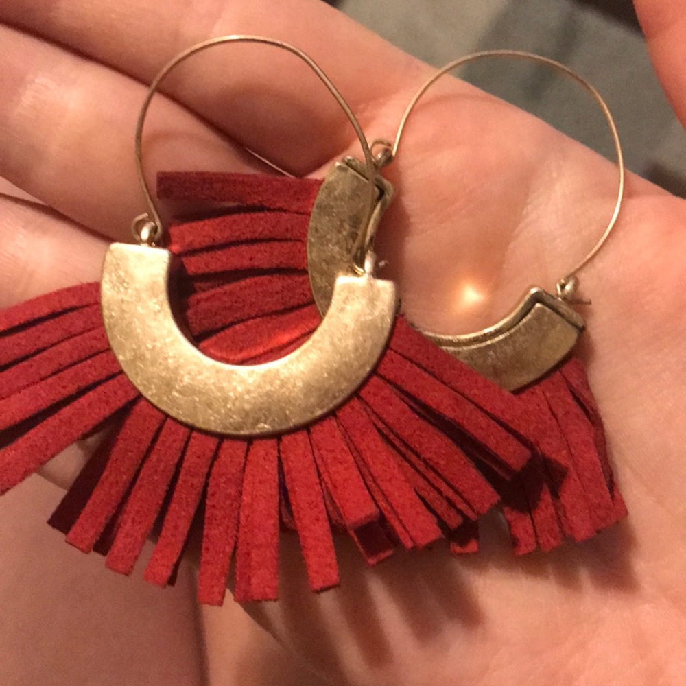 Francesca’s boho fringe earrings